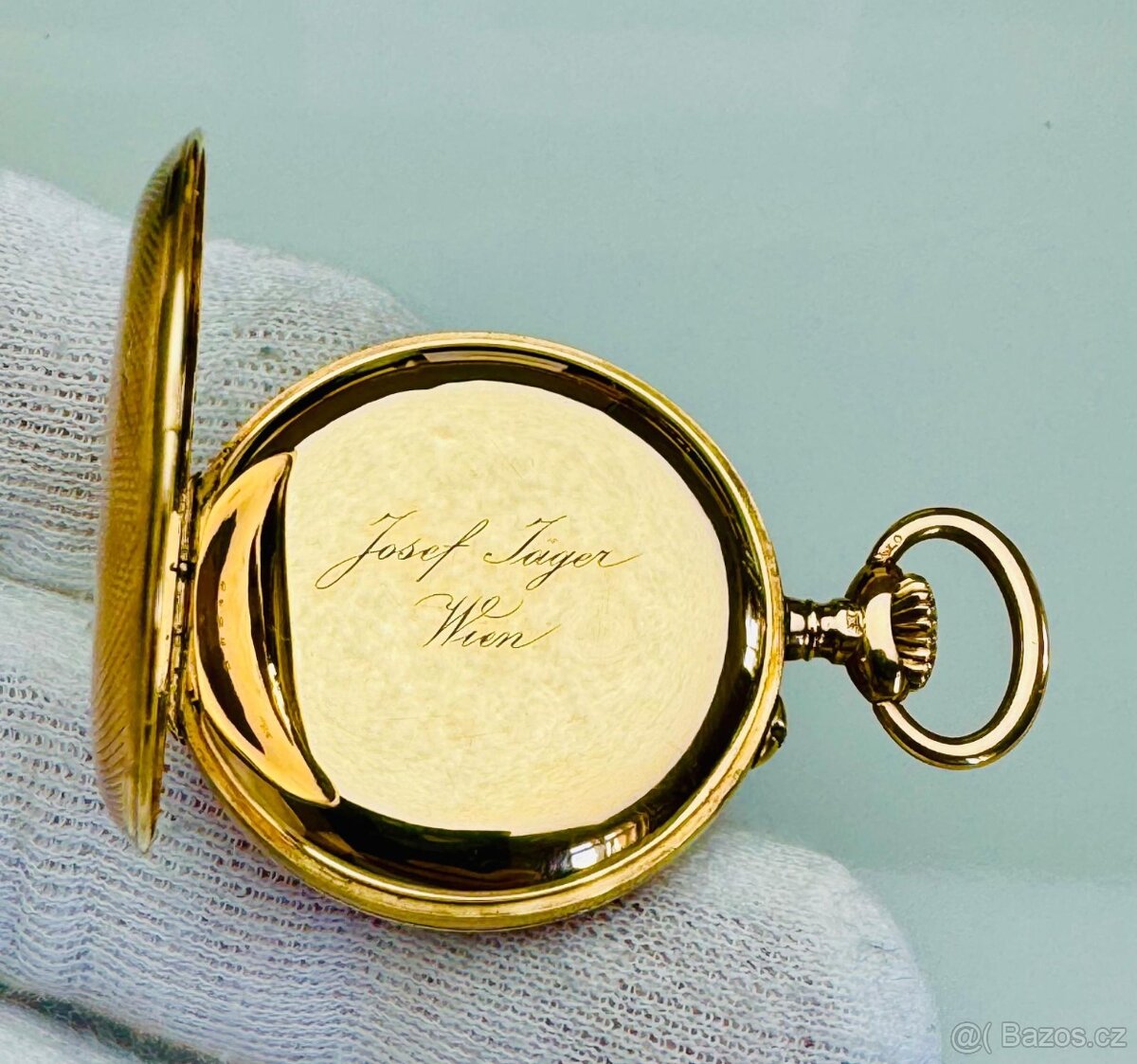 14K CELO ZLATÉ KAPESNÍ HODINKY JOSEF JÄGER WIEN V ETUI S ŘET - 6