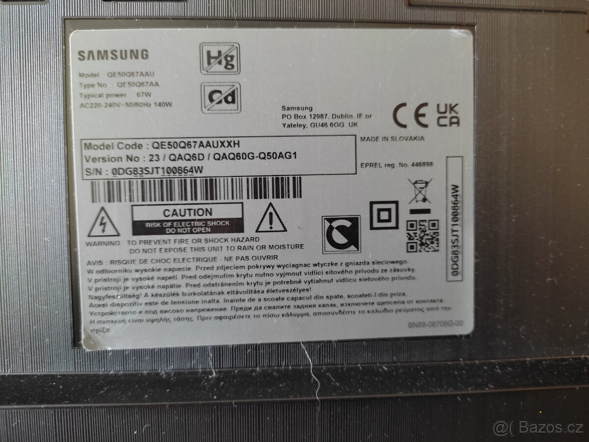 Samsung TV, Model: QE50Q67AAUXXH Smart QLED - 6