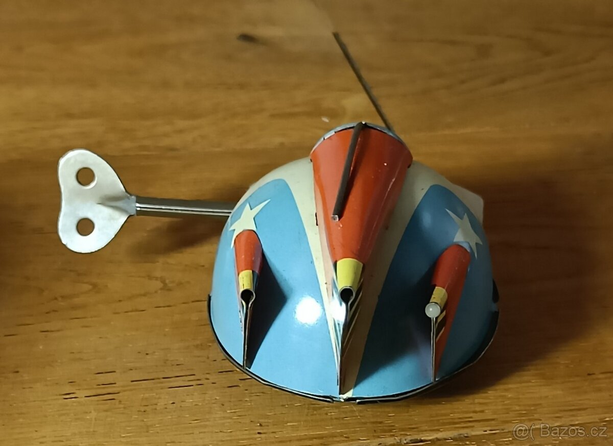 stara plechova hracka na klicek z dilny KDN, Luna mesicni vo - 6