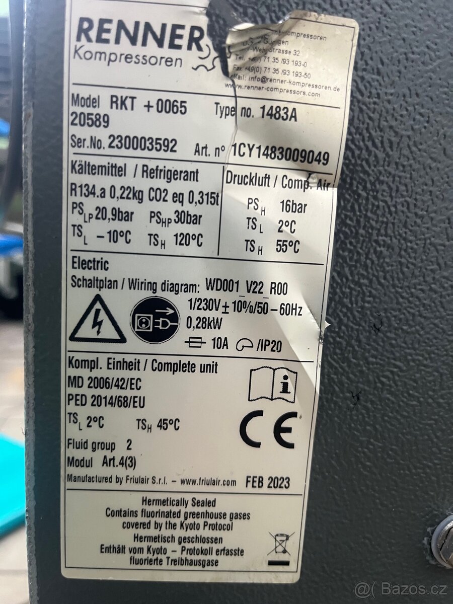 Šroubový kompresor Renner 7,5kw - 6