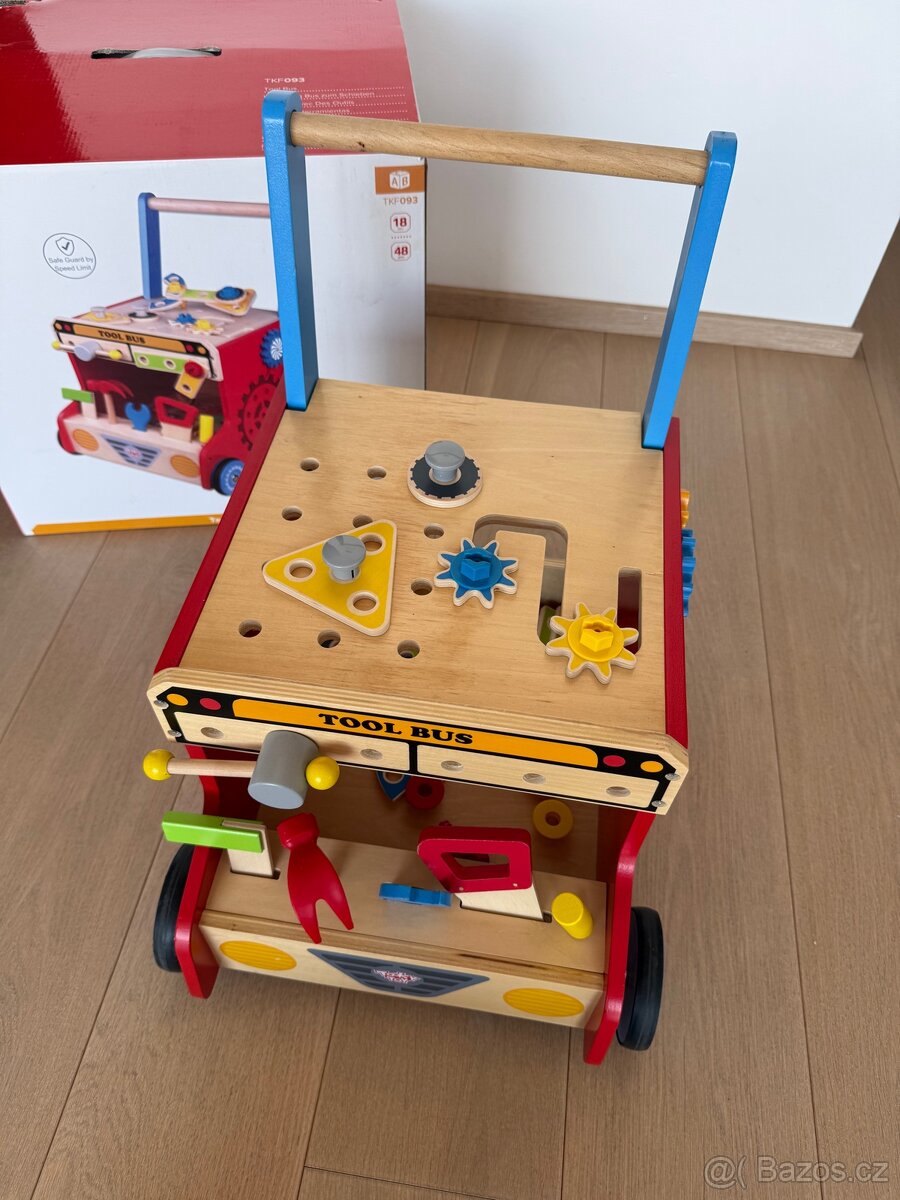 Tooky Toy - Tool Bus Chodítko a pracovní stůl - 6