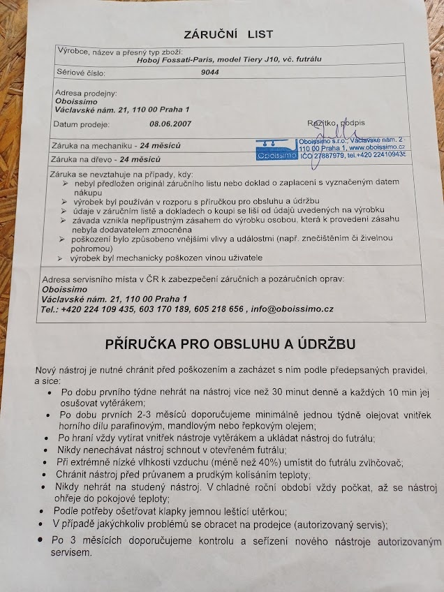 Prodám hoboj Fossati Tiery - 6