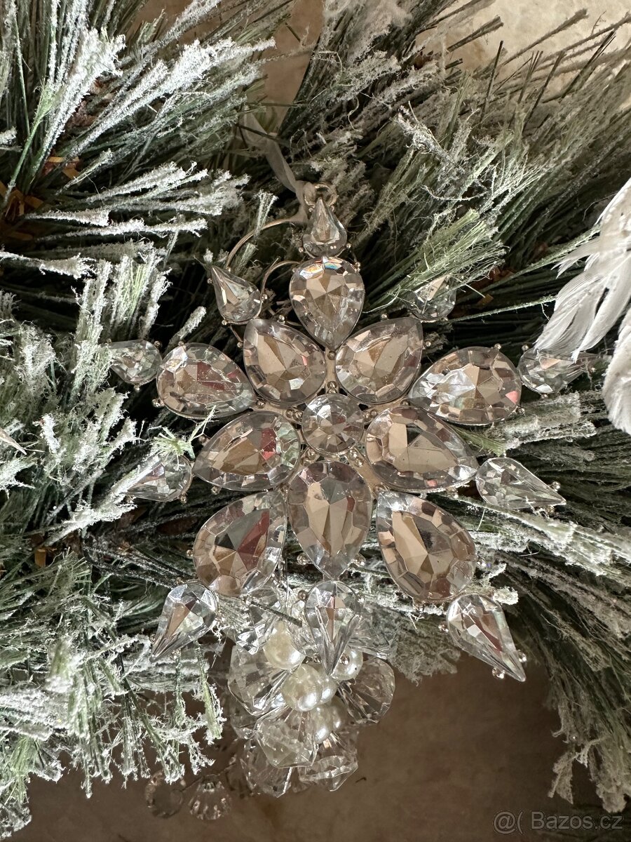 Vánoční věnec luxusní velký 55cm zasněžený - 6