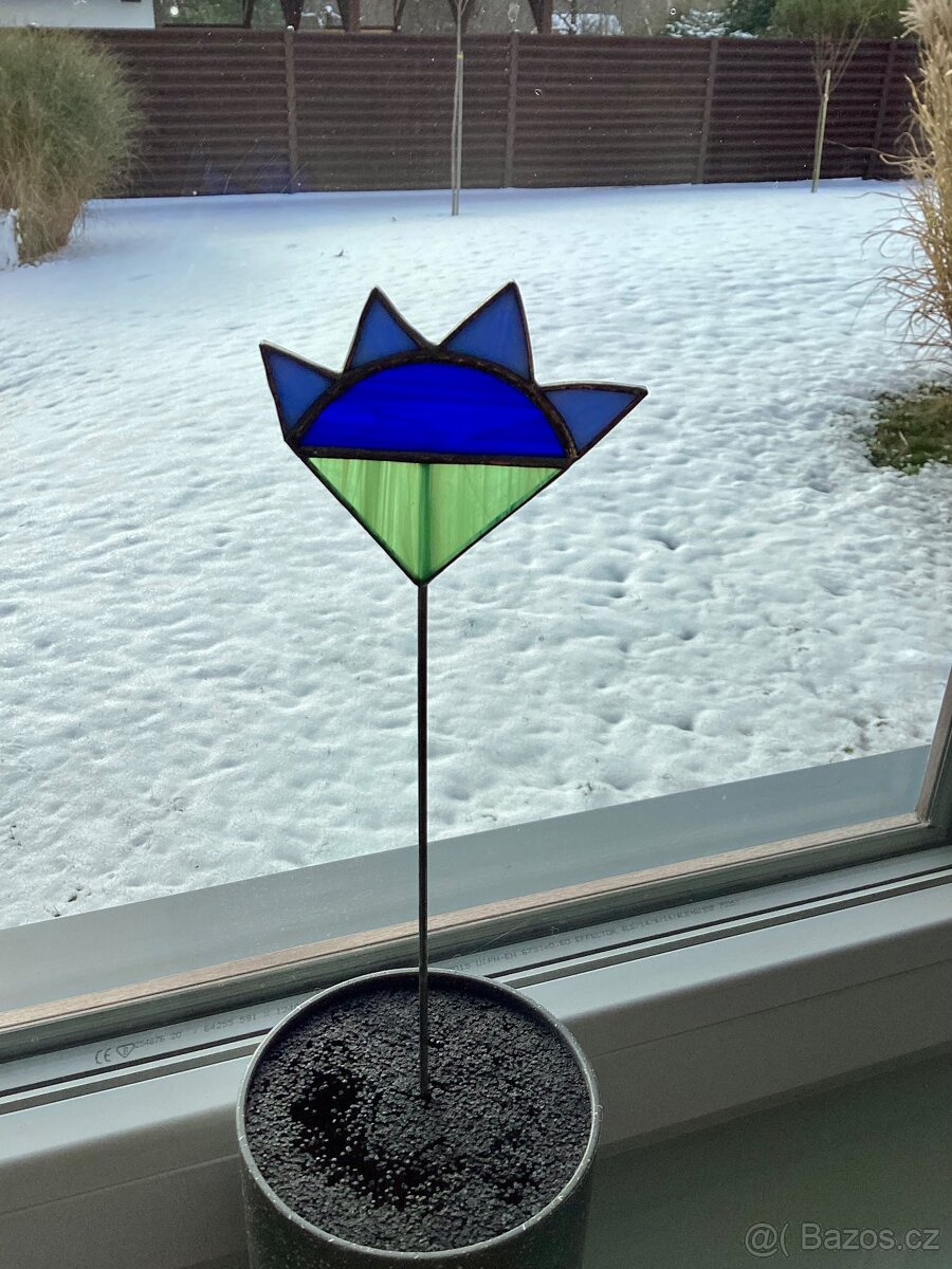 Vitrážový zápich do květináče - 6