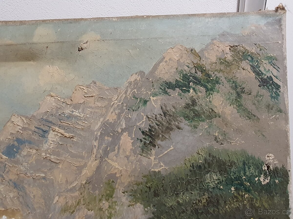 starožitný obraz Kostel u jezera - 6