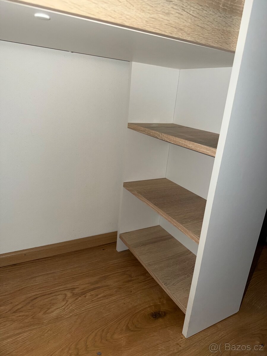 Toaletní stolek / psací stůl bílá / dub sonoma - 6