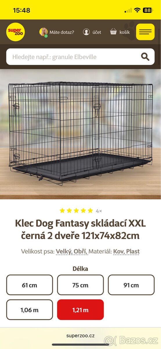 Skládací klec pro psa XXL 121x74x82cm - 6