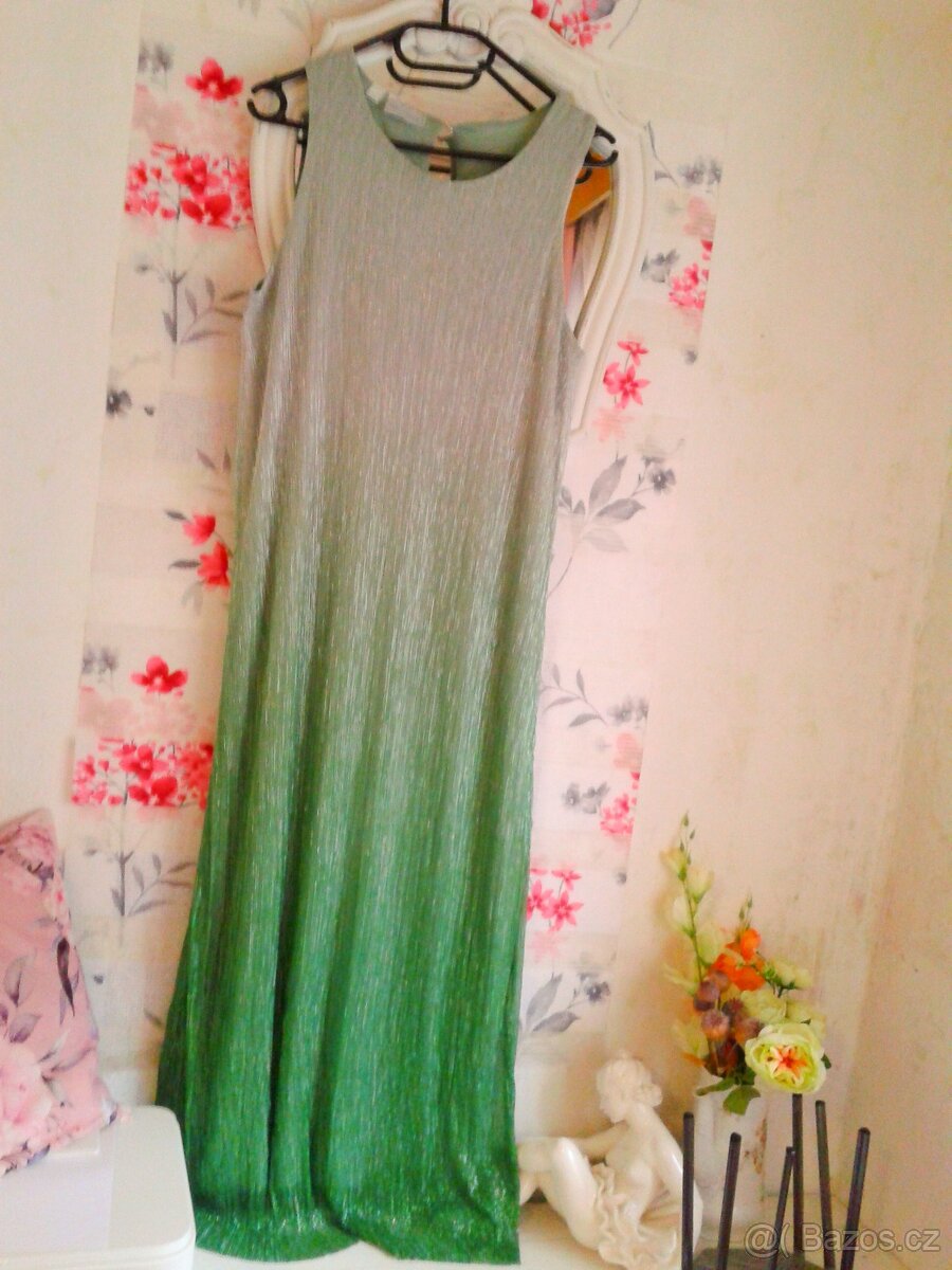 Elegantní třpytivé společenské šaty 40/42 - 6