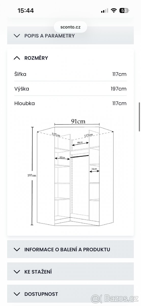 Rohová skříň s nástavcem - 6