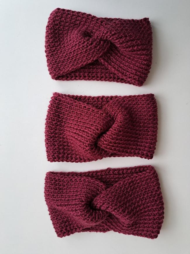 nové, pletené čelenky s uzlem - 6