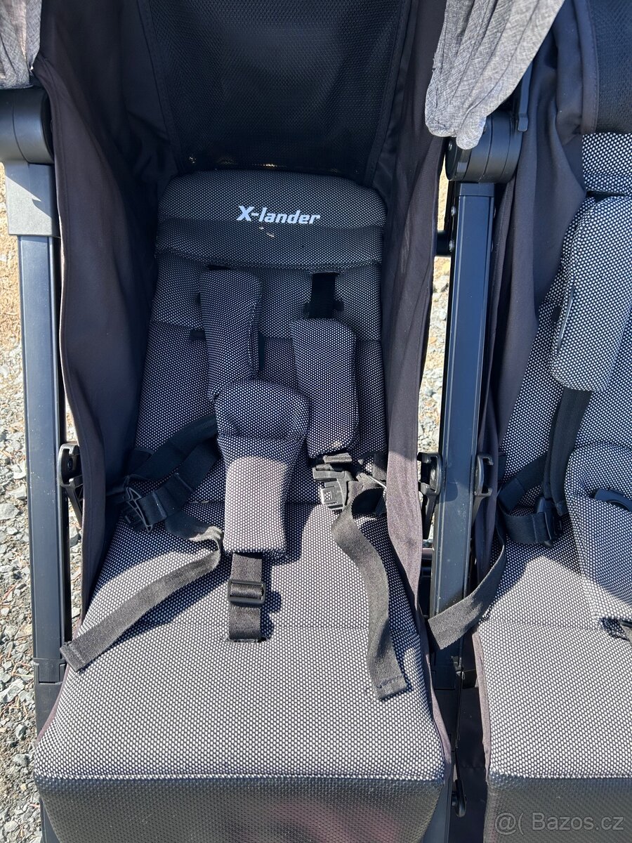 Sourozenecký kočárek X-Lander + korbička - 6