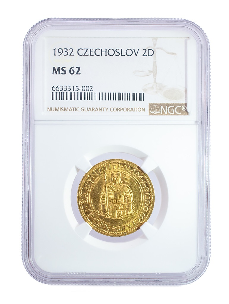 Svatováclavský 2 Dukát 1932, certifikace NGC MS 62 - 6
