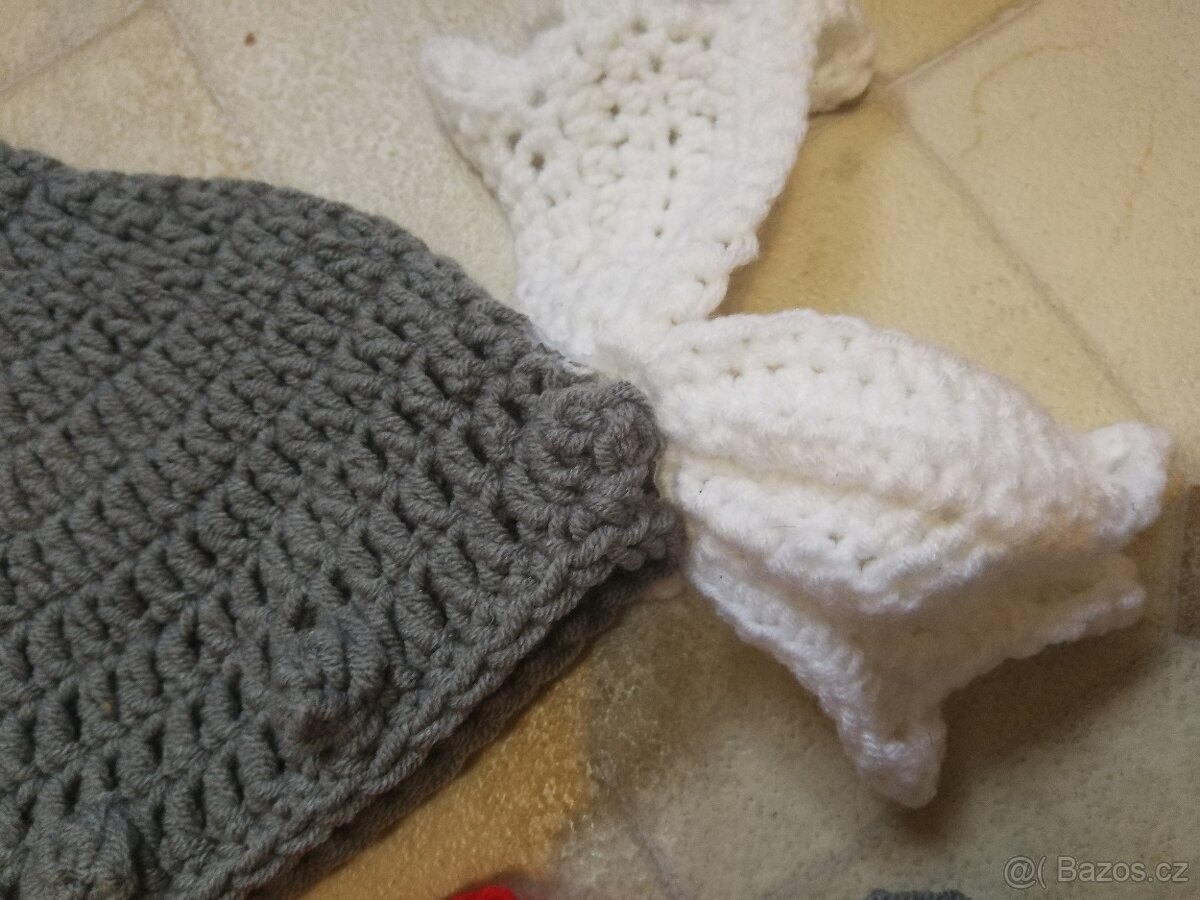 Háčkovaný/pletený obleček/kostým na Newborn focení - 6