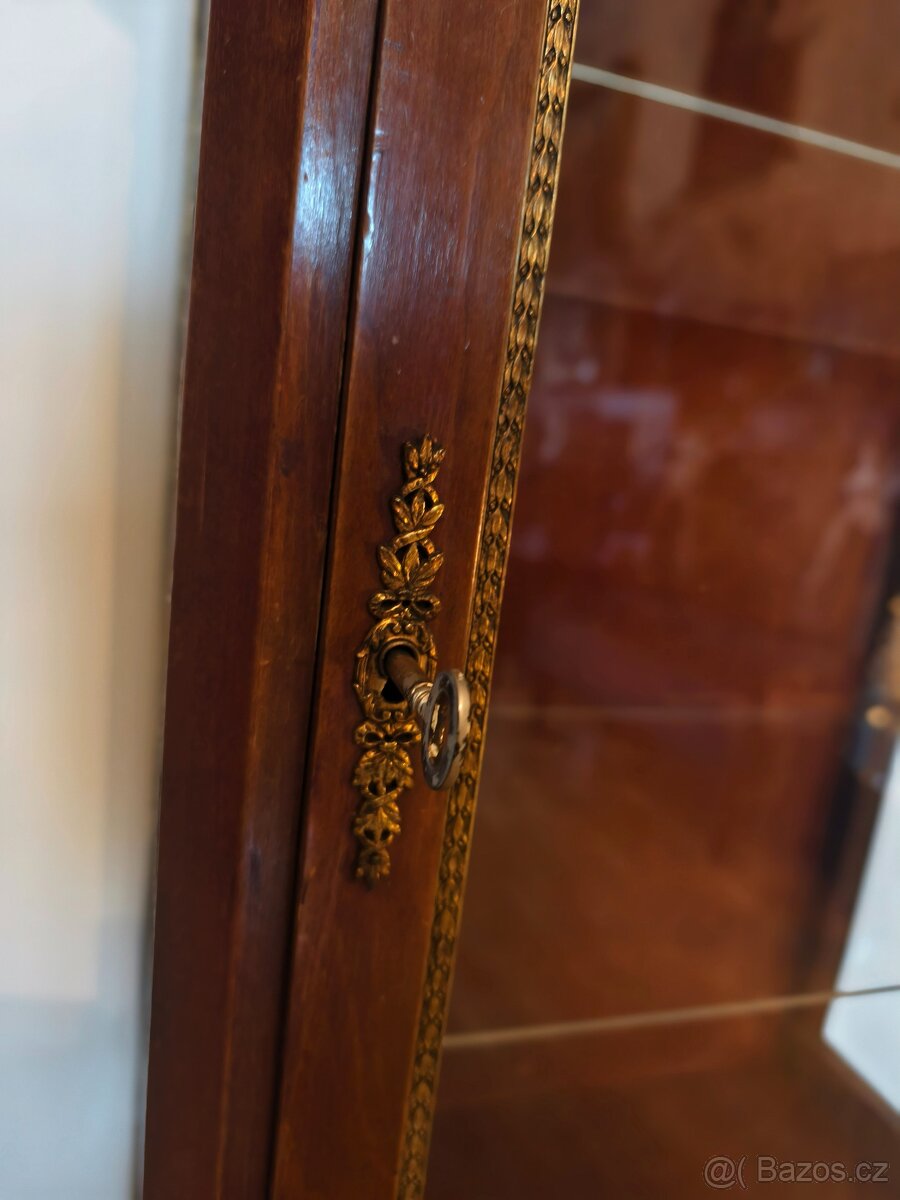 Mahagonový empírový skleník vitrína kabinet - 6