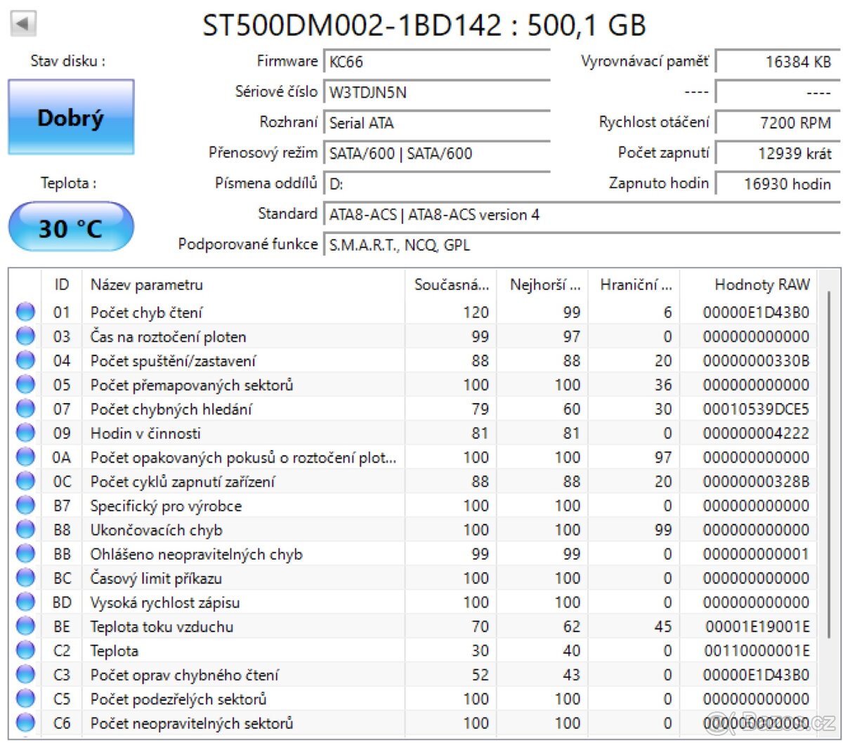 Seagate Barracuda 500GB - 3,5 SATA - 6