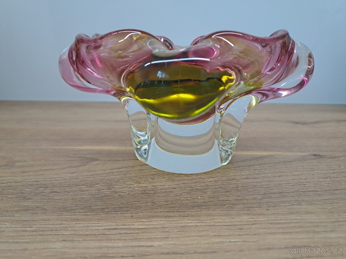 Hutní sklo mísa a popelník - 6