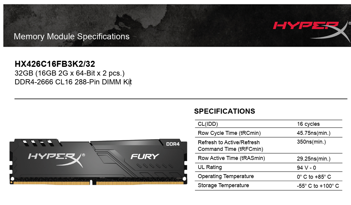 Paměti RAM DDR4 2x16 GB tj. 32GB 2666mhz cl16 - 6