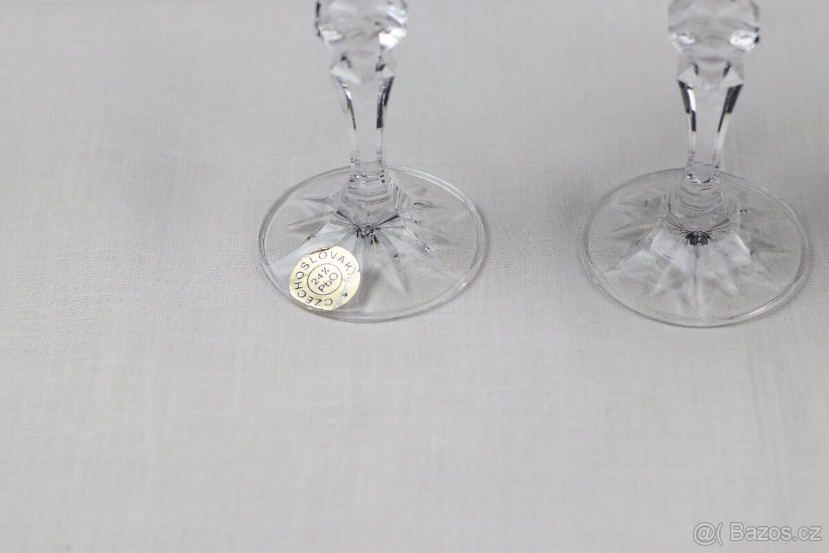 Broušené skleničky křišťál 24% PbO - 6