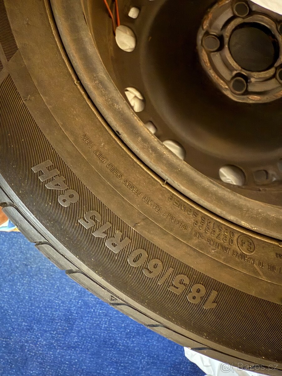 Plechové disky R15 4x vč. letních pneu Kumho Ecowing 185/60 - 6