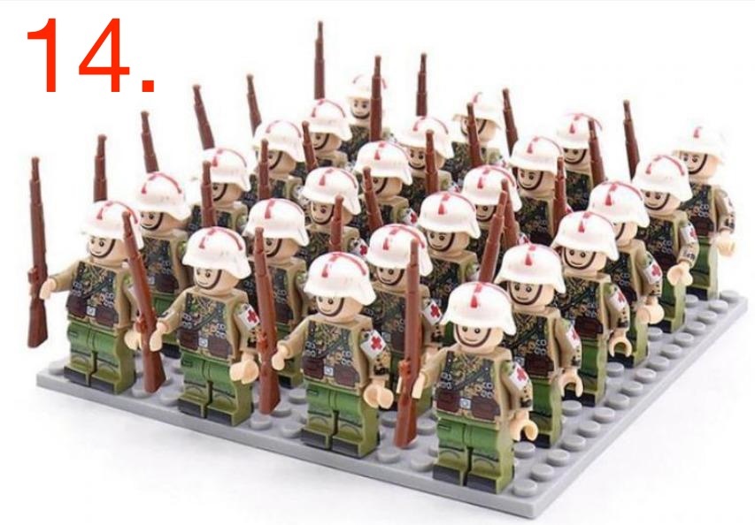 Figúrky vojakov (24ks) + ZBRANE - typ lego - nové - 6