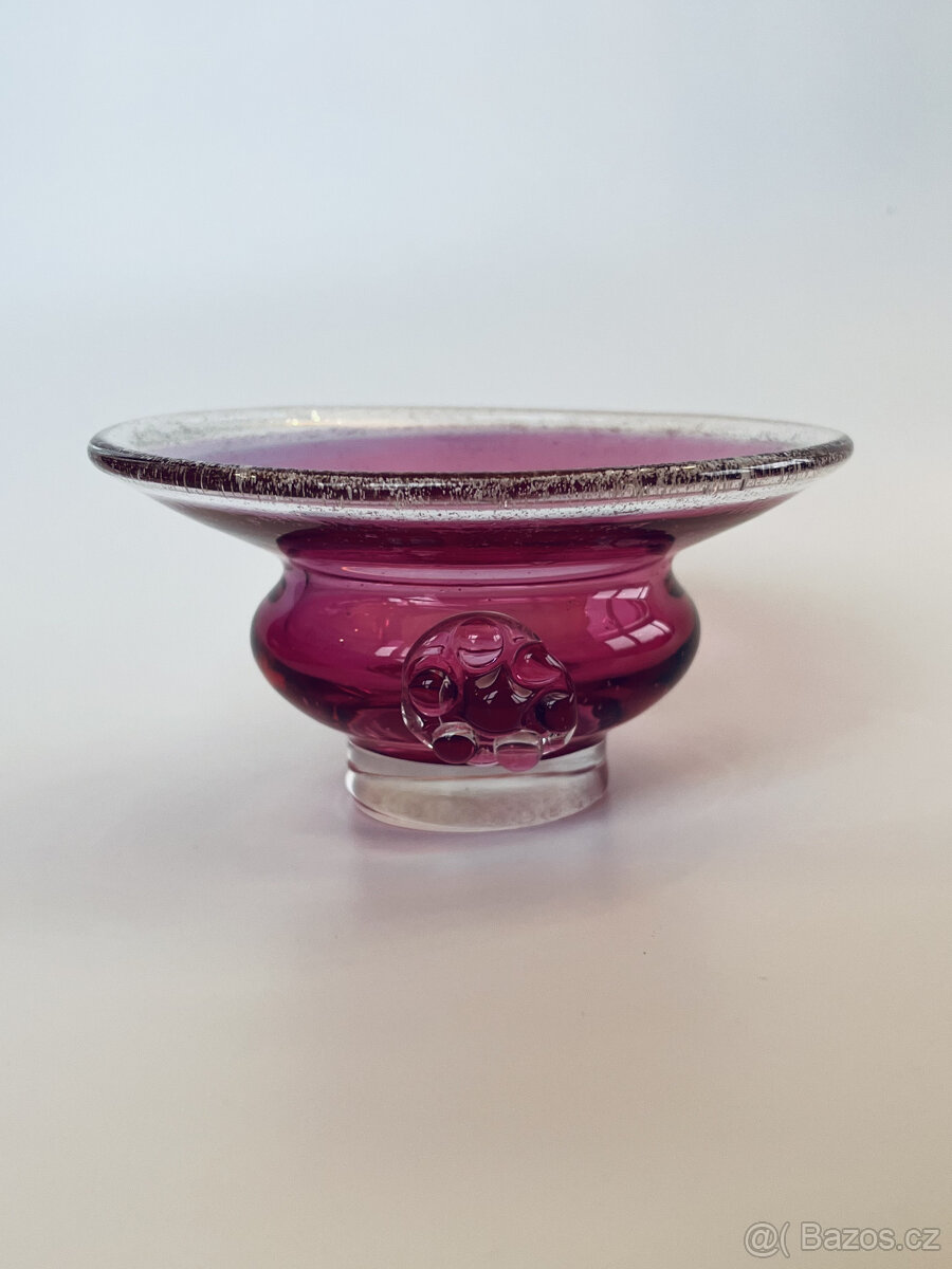 Miska 13 cm, hutní sklo, J. Taraba Lednické Rovne - 6