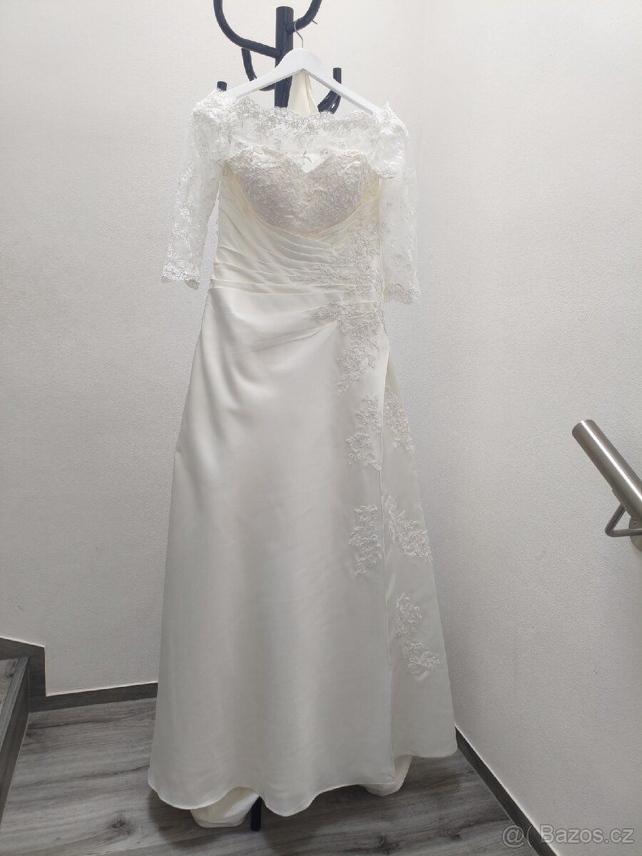 Svatební šaty s vlečkou vel. 36/38 - 6