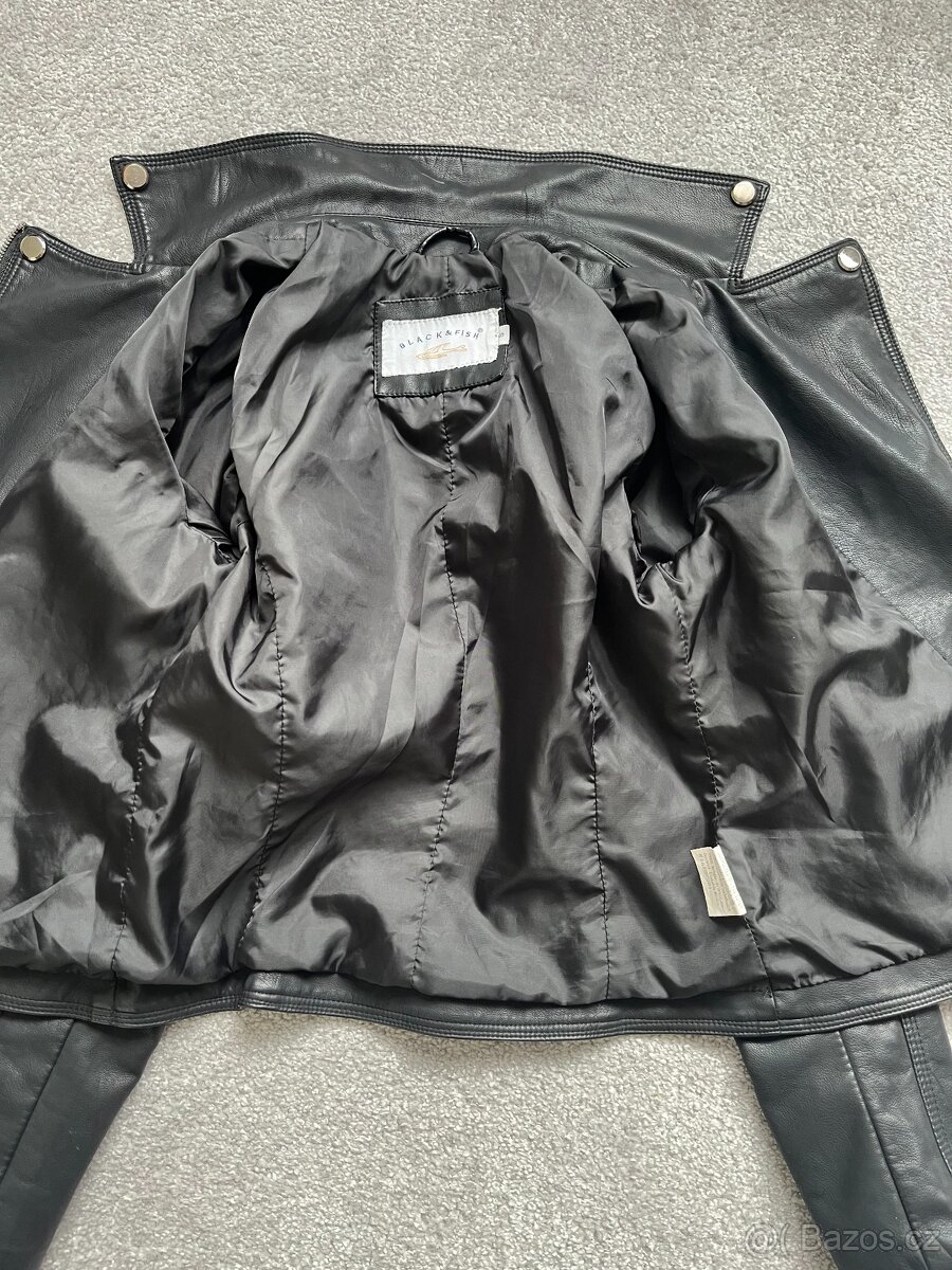 Dámská kožená bunda do pasu vel. S - 6