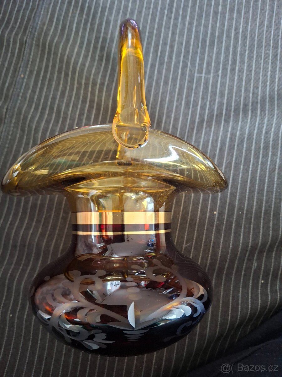 Medový skleněný košík - 6