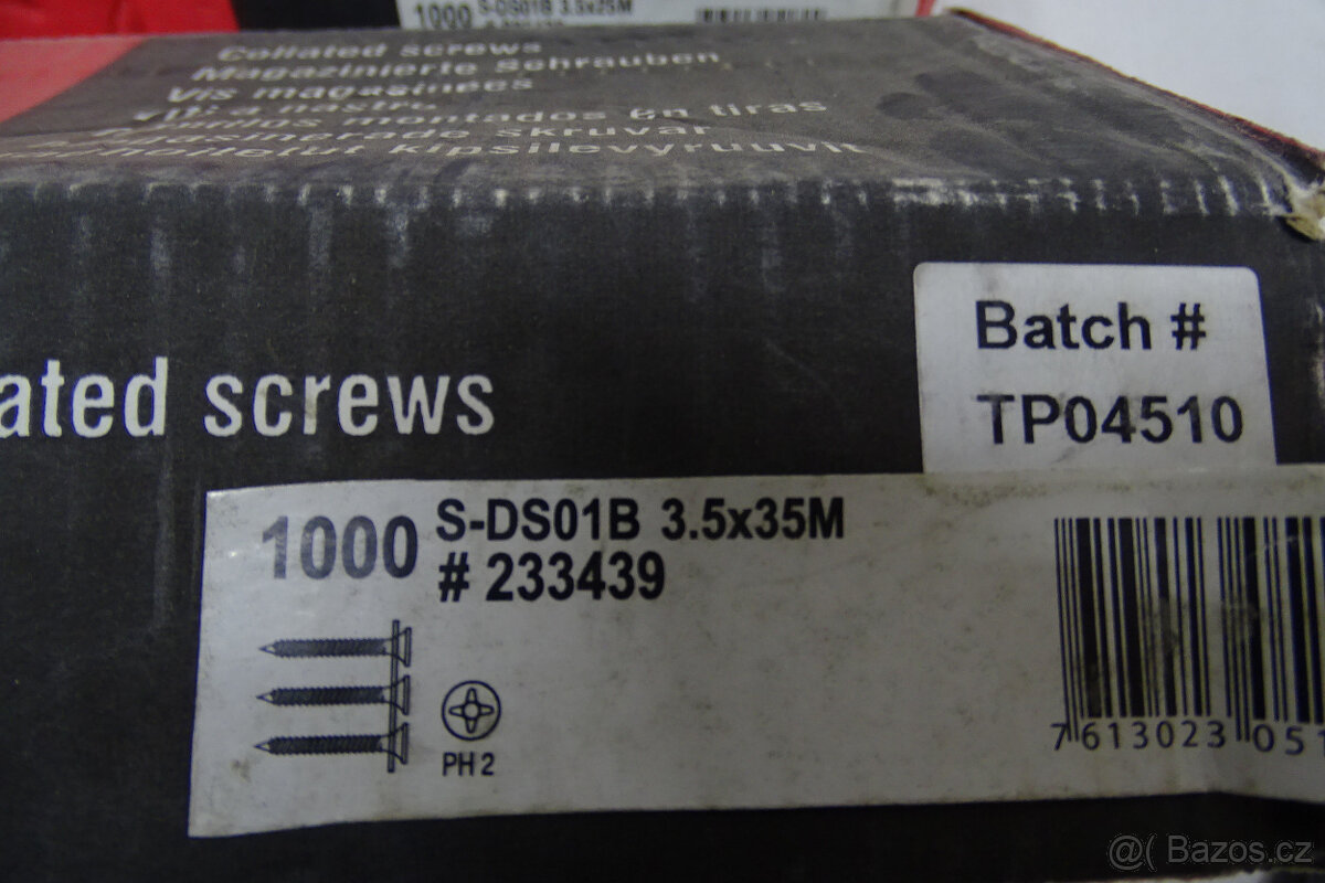 Páskované šrouby Hilti do sádrokartonu 2 rozměry - 6