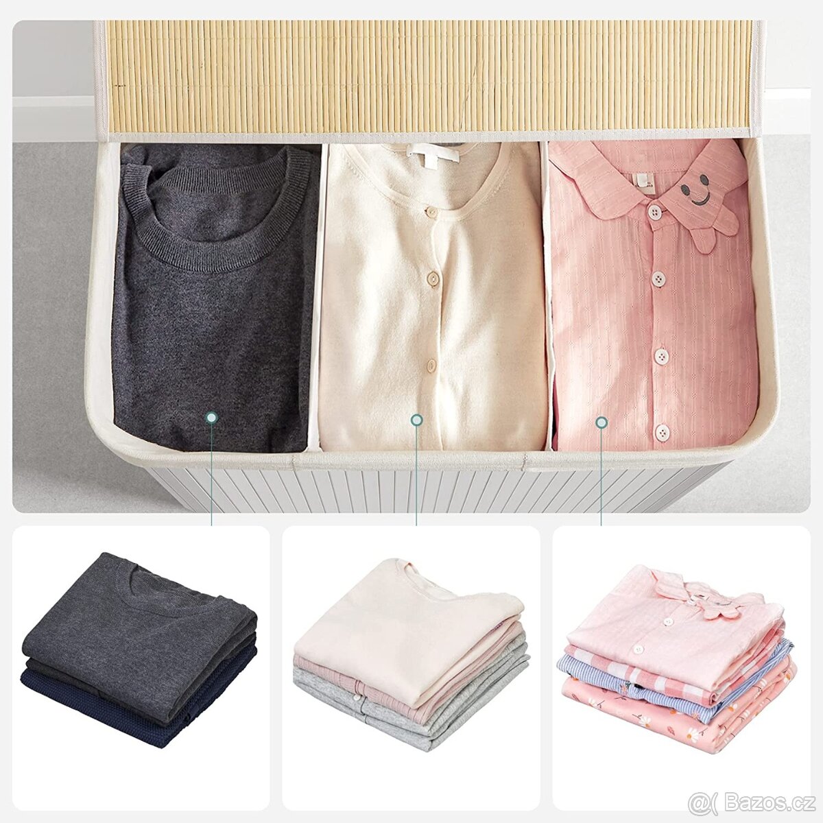 Nový bambusový koš na prádlo - 6