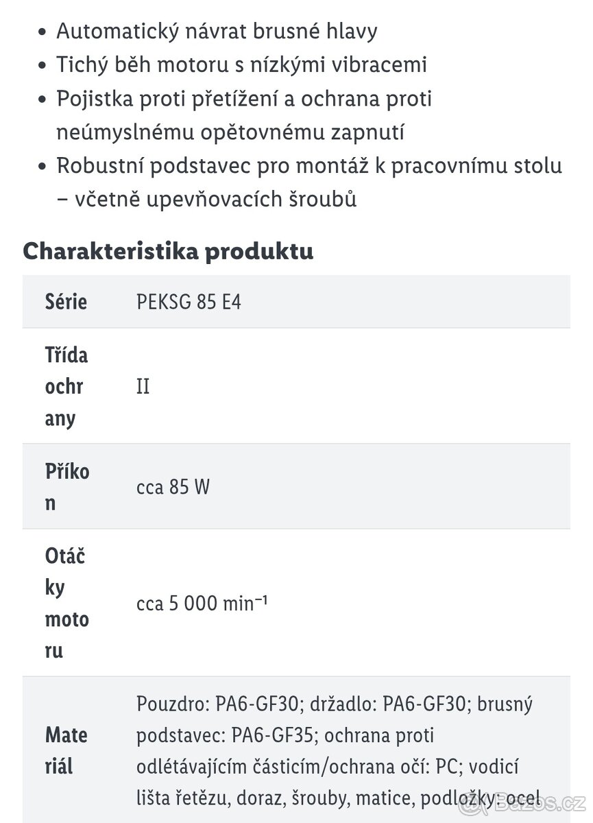 Aku bruska na broušení řetězů Parkside - 6