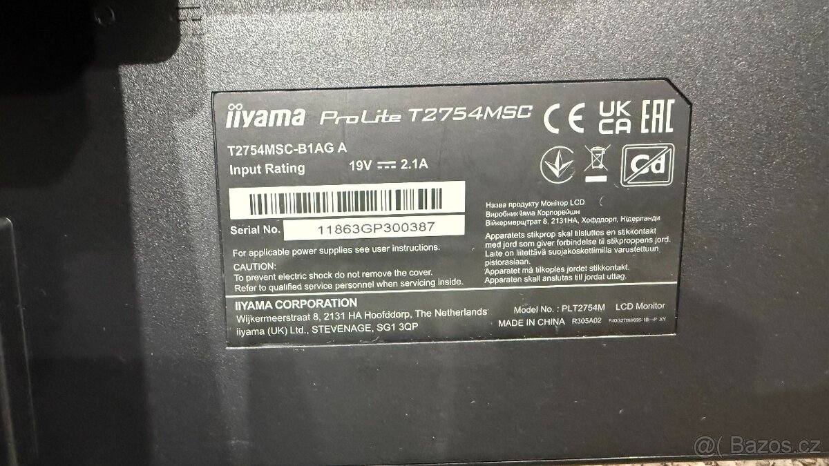 27" iiyama ProLite T2754MSC-B1AG - dotykový monitor - 6