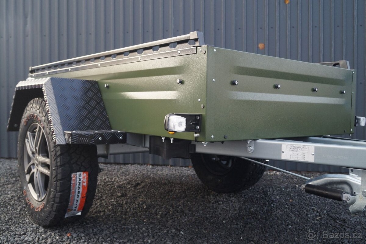 Kvalitní OFFROAD Přívěsný Vozík Valník 1t Zelený Böckmann - 6