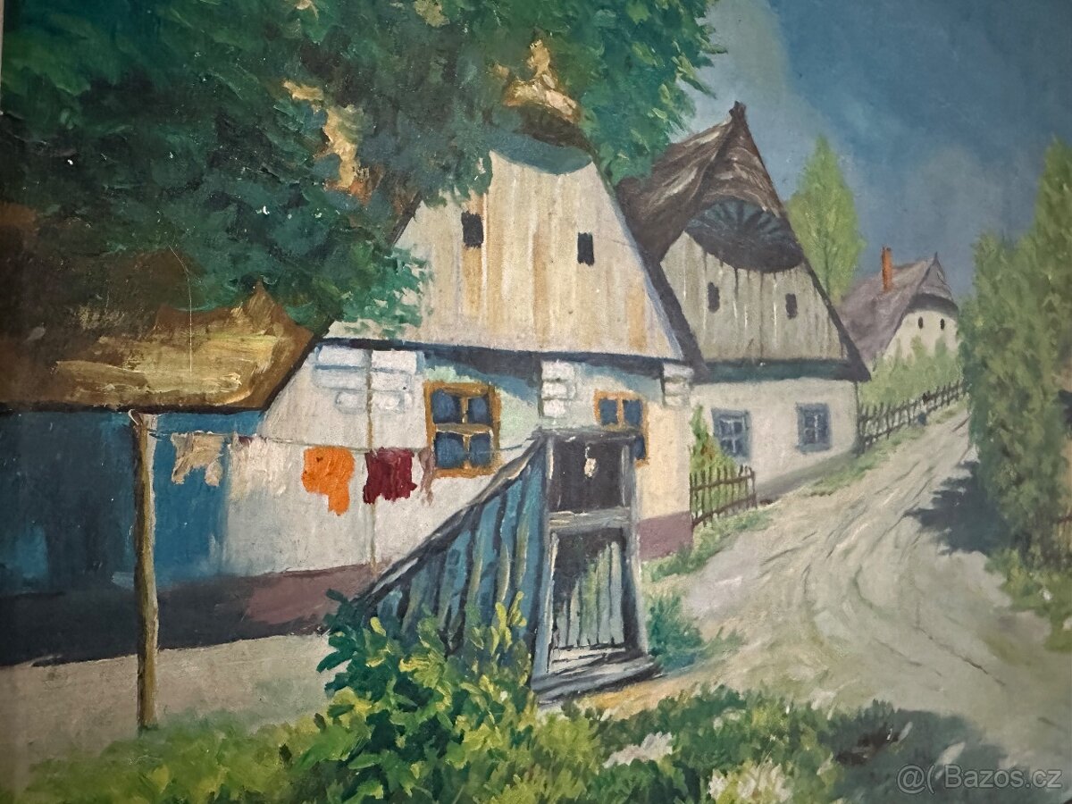 Starý obraz - vesnice autor Hajduček - 6