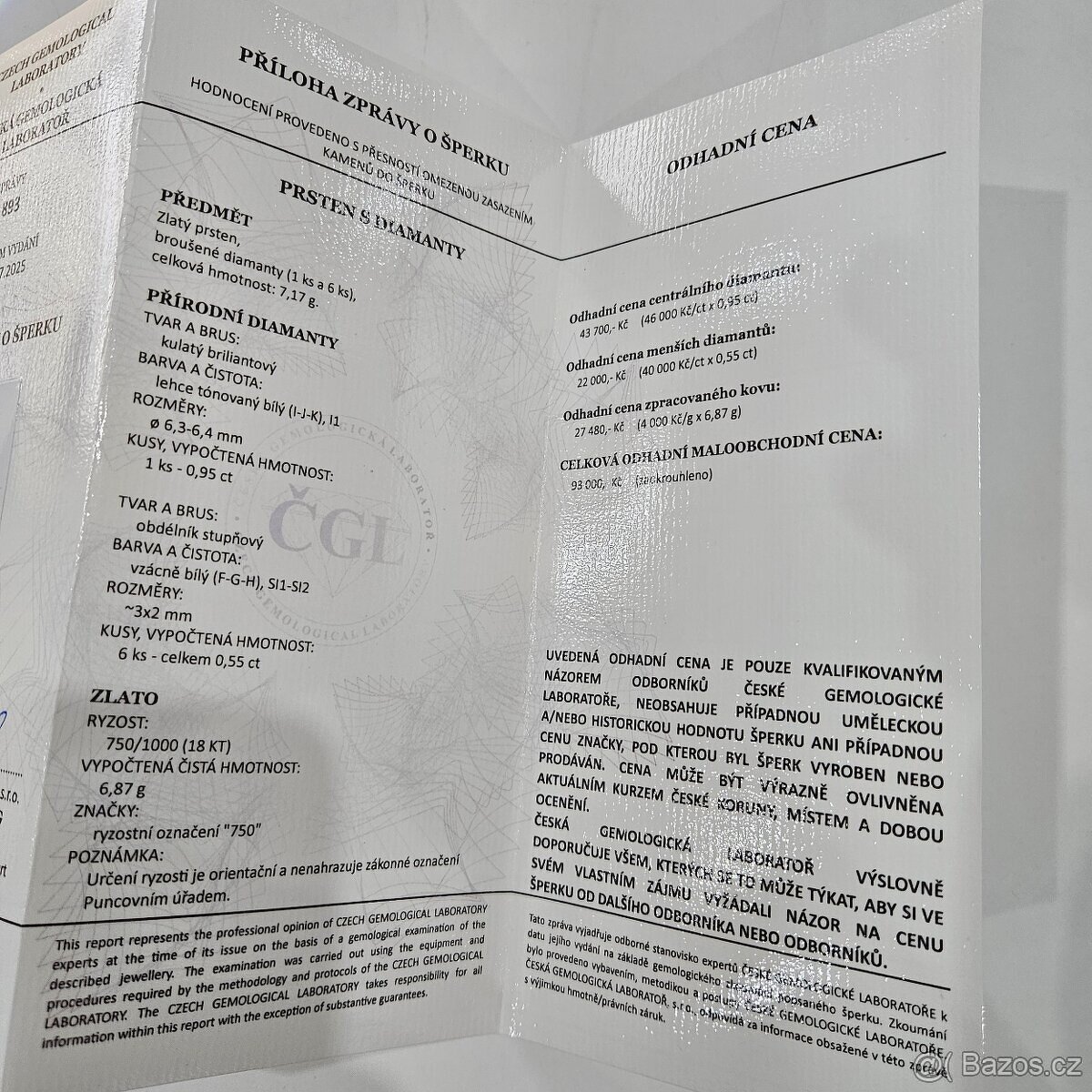 Zlatý (18k.) prsten s diamanty - 6