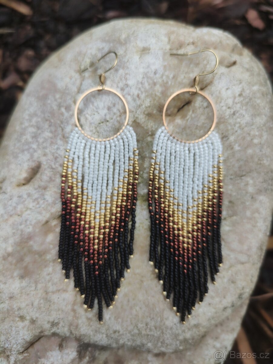 Různé Třásňové náušnice na kroužku - 6