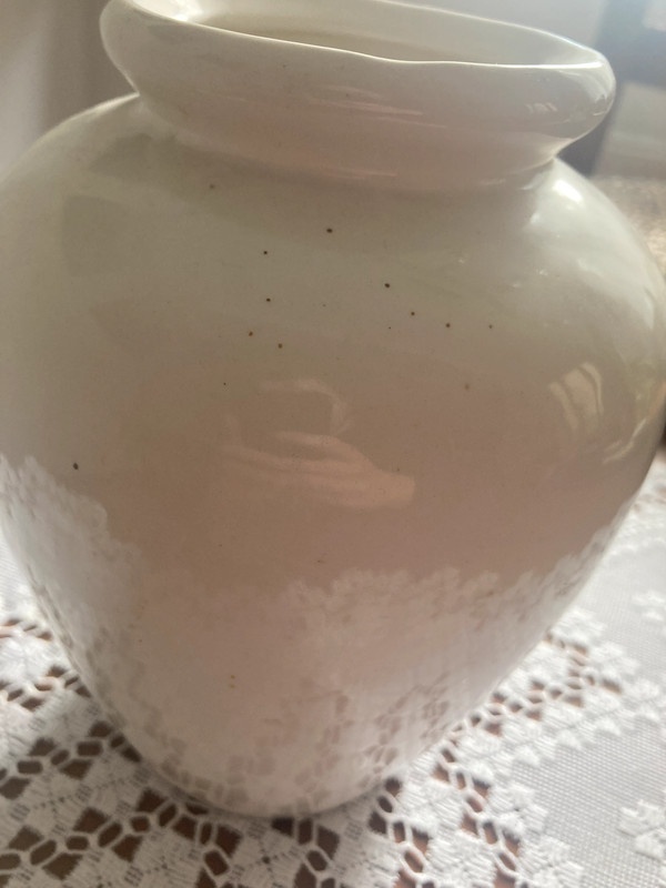 Retro bílá keramická váza s ovocem - 6