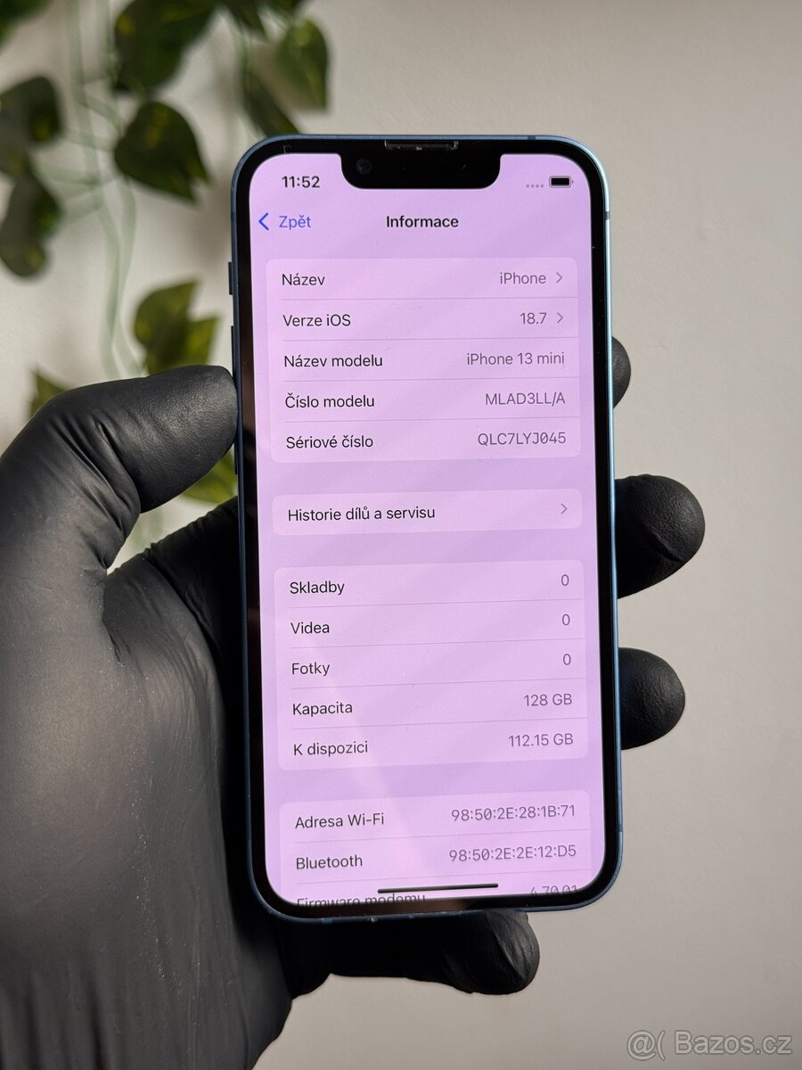 iPhone 13 mini 128GB modrý - 100% baterie - 6