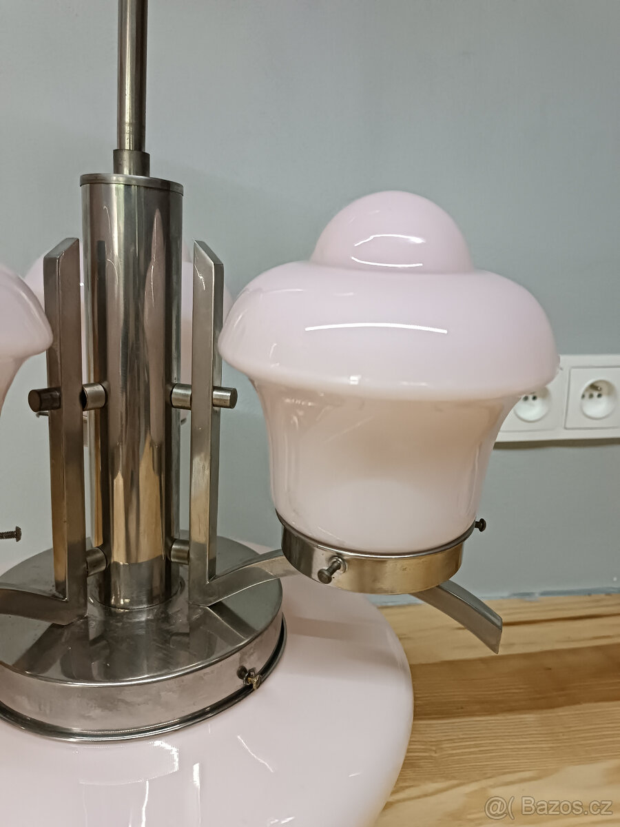 ART DECO LUSTR RŮŽOVÉ STÍNIDLA ZMRZLINA - 6