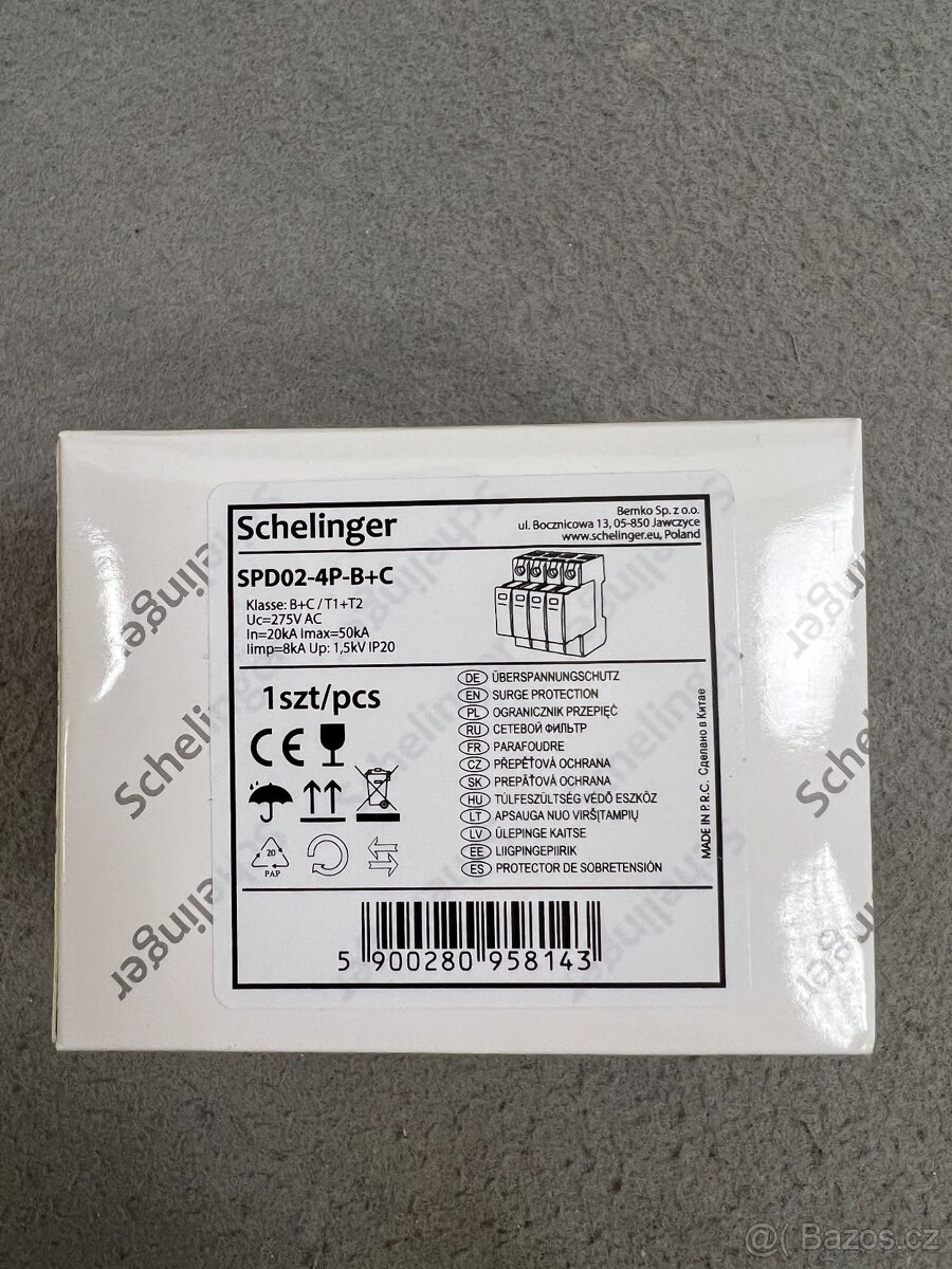 Svodič přepětí Schelinger 4P 8kA třída T1+T2 (B+C) - 6