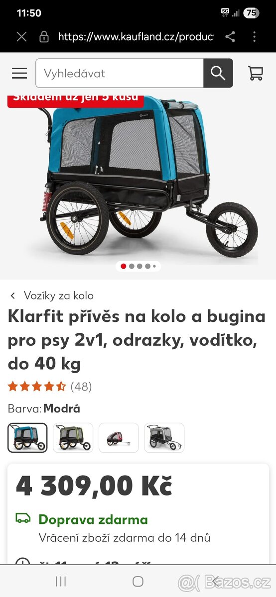 Klarfit přívěs na kolo a bugina pro psy - 6