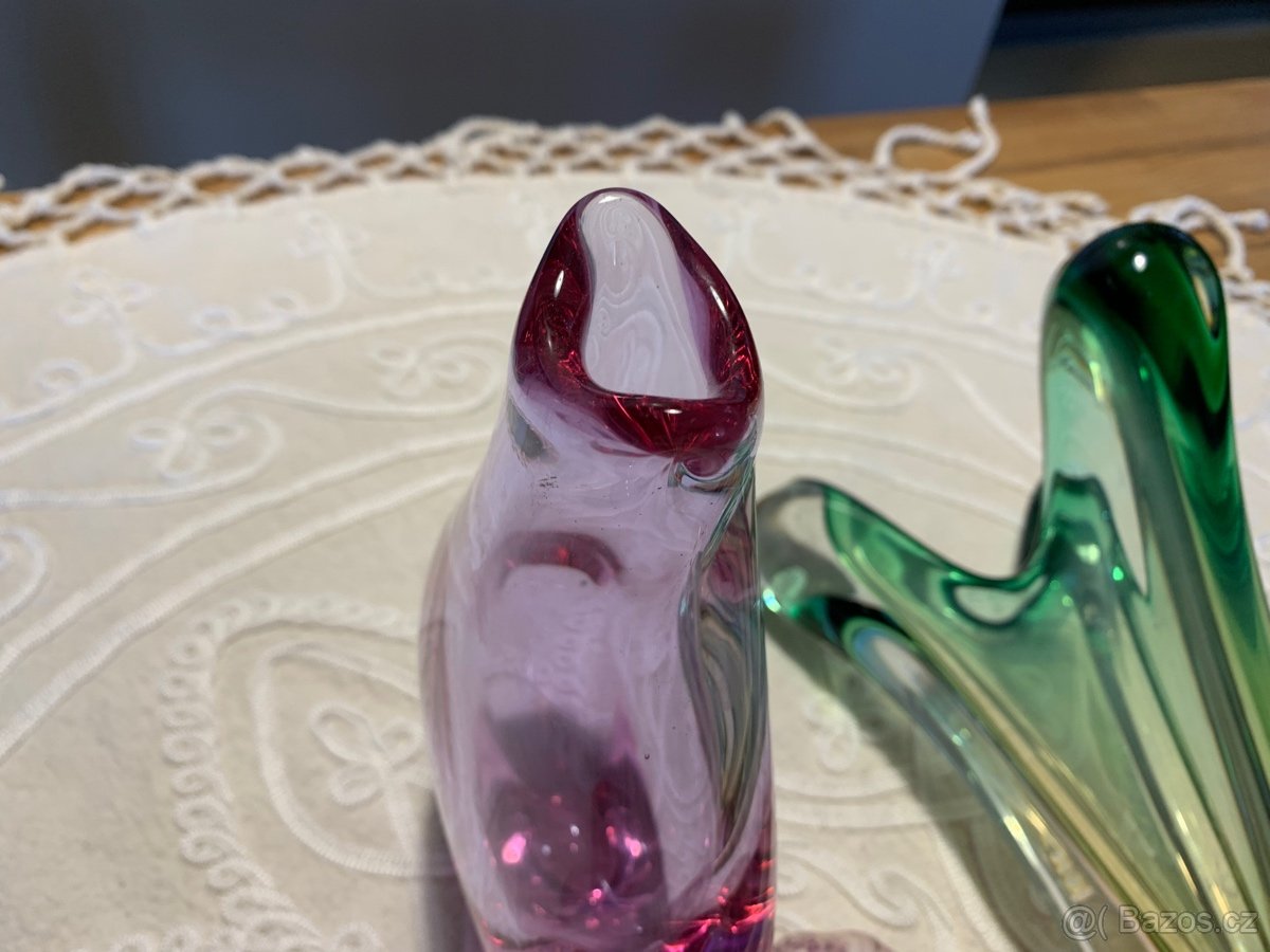 Historické barevné hutní sklo - designové - 6