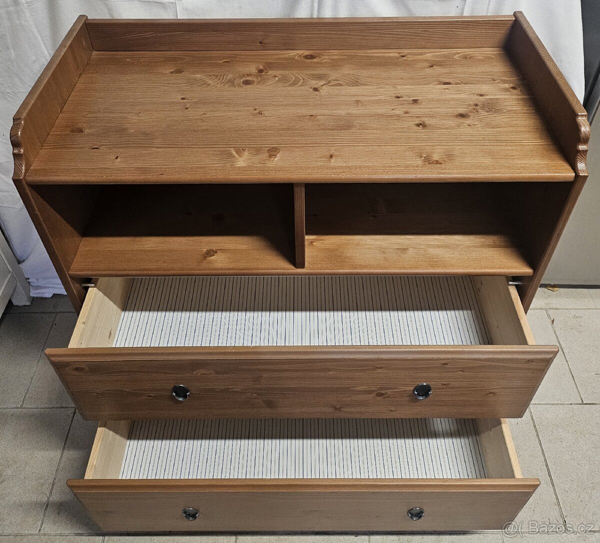 Komoda Ikea Leksvik mořidlo antik - 6