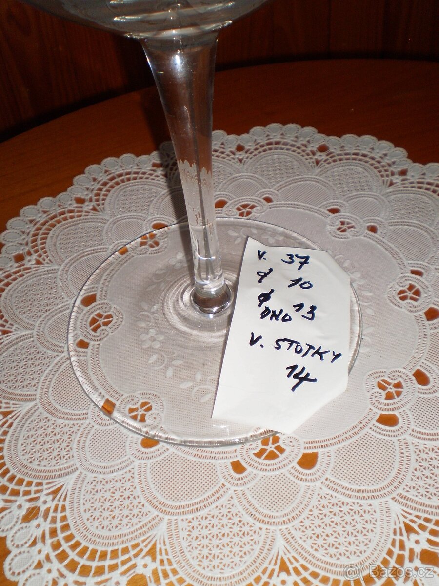 sklo - obří číše - čiré sklo - výš. 37, 31, 17 cm ++nové++ - 6