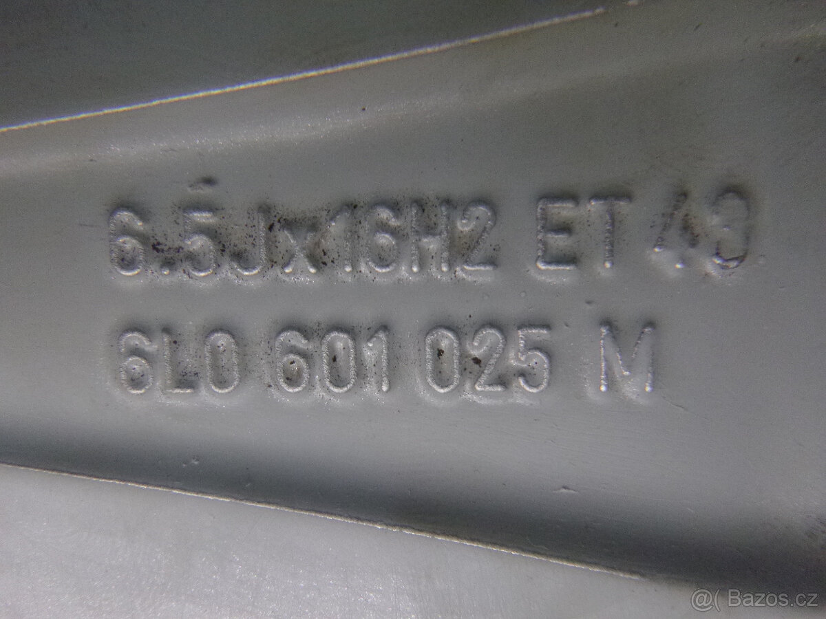 Letní alu sada - originál Seat 5x100 6,5Jx16 ET43 6L0601025M - 6