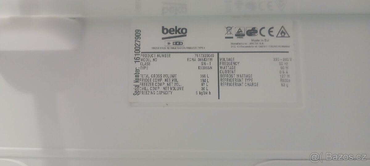 Lednice s mrazákem Beko - 6