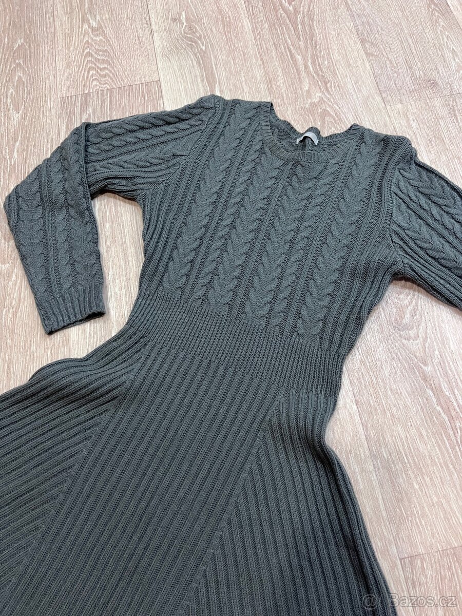 Svetrové šedé pletené šaty 38 - 6