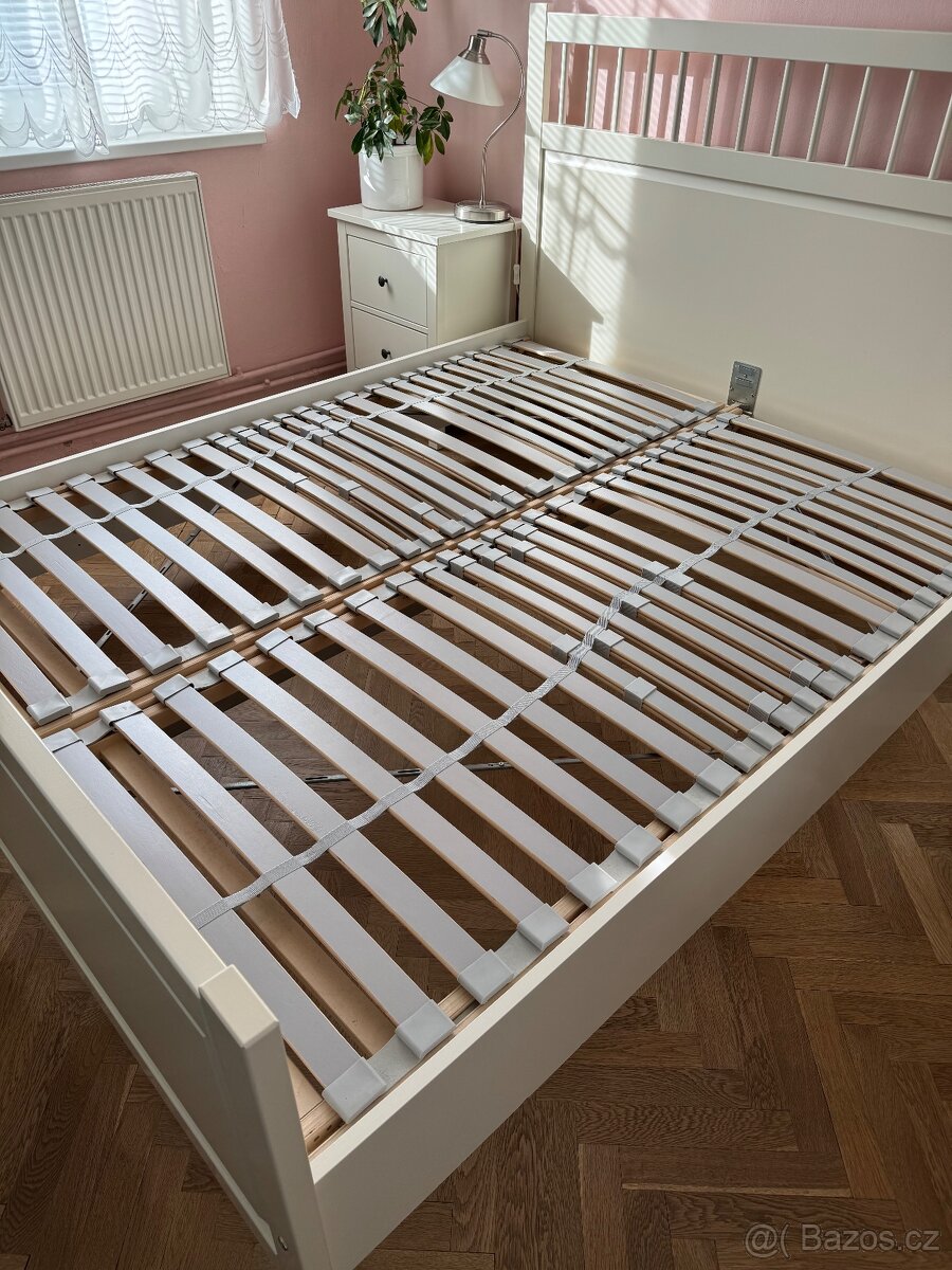 Postel Hemnes/Ikea, polohovací lamel.rošty, matrace 160x200 - 6