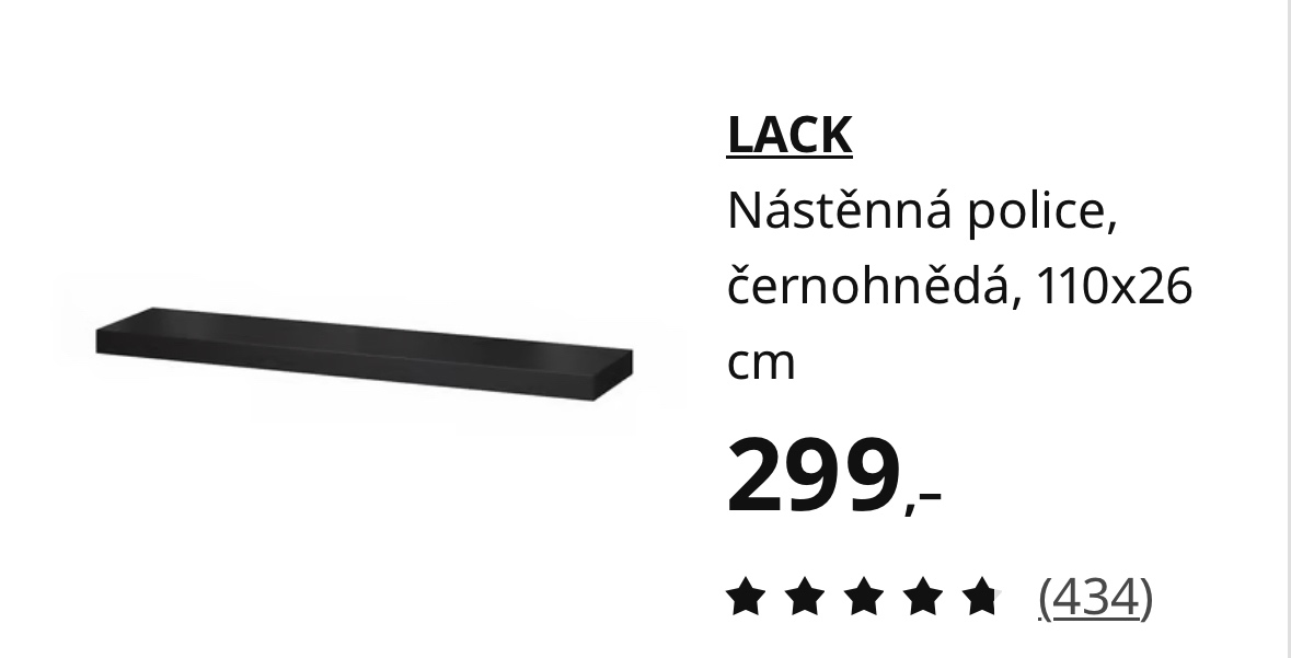 IKEA - postel, policový díl KALAX, police na zeď - 6