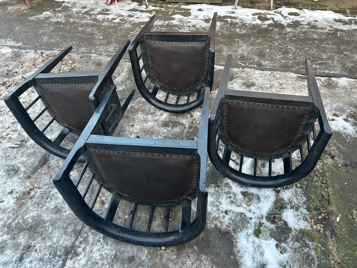 Stará černá křesílka 4 ks - 6